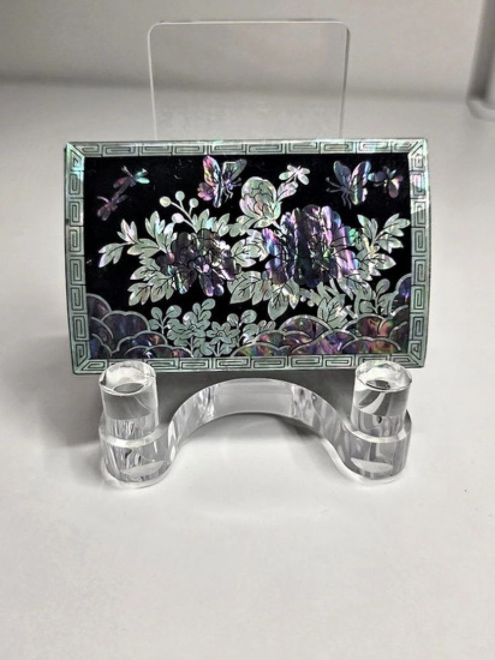Black Floral Mother Of Pearl Inlay Decorative Box